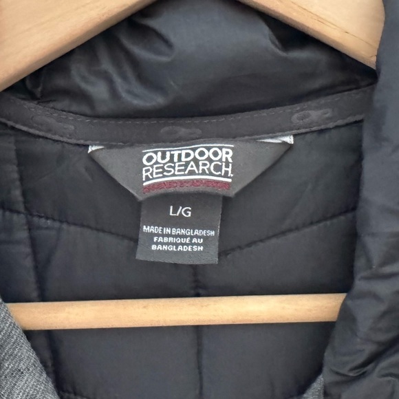 Outdoor Research Women's Cyprus Hooded Jacket Zip Up Hybrid Wool Outdoor Black L - Picture 14 of 15